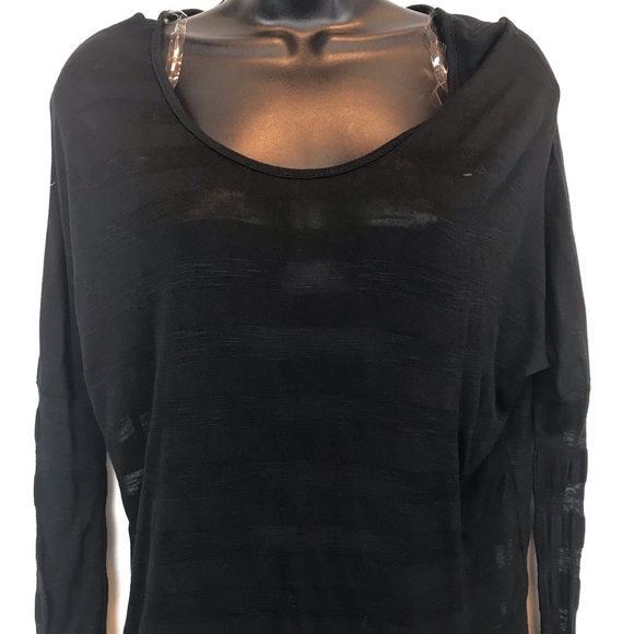 Chloe K Black Stripe Sheer Top - Picture 2 of 6